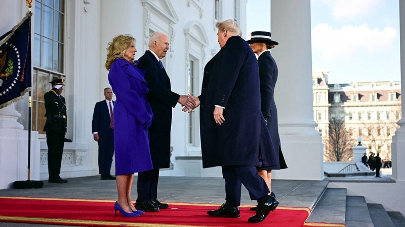  Melania Trump wears navy coat and hat for Inauguration Day church visit