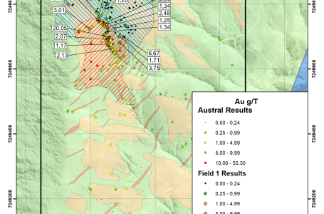 Halcones Precious Metals Announces Surface Outcrop Chip Channel Sample Results, Including 20.05 g/t, 13.08 g/t, 8.54 g/t and 6.67 g/t Gold From Recent Field Work at Polaris Gold Project, Antofagasta Region Chile