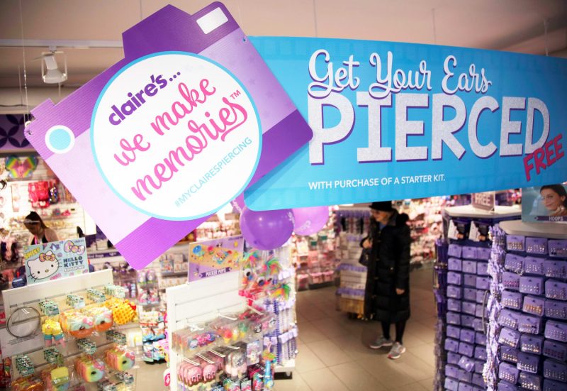Claire’s, known for piercing millions of teens’ ears, files for Chapter 11